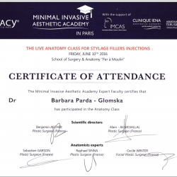 Certyfikat dr Parda, Francja 2016
